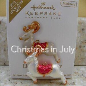 Hallmark 2012 Elegant Reindeer Miniature KOC Local Club Christmas Ornament